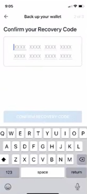 STEP 13. Confirm the recovery code you copied on paper