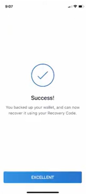 STEP 15. You have backed up your wallet and you can use your recovery code to access it if needed