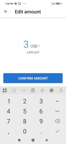 Enter the amount you want to receive.The wallet will generate a Lightning invoice.